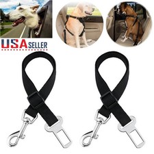 2 Pet Dog Seat Belt Adjustable Travel Car Safety Harnesses Lead Restraint USA