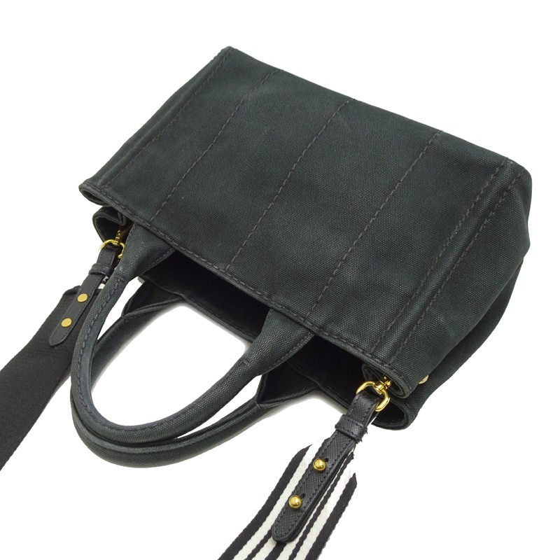 PRADA Canapa PM 1BG439 Tote Bag Canvas NERO (Black) Ladies DH91421 from japan thumbnail 4