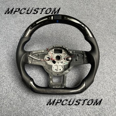 Carbon Fiber Steering Wheel Fit For Volkswagen MK7 GTI Jetta 2015-2021 with LED