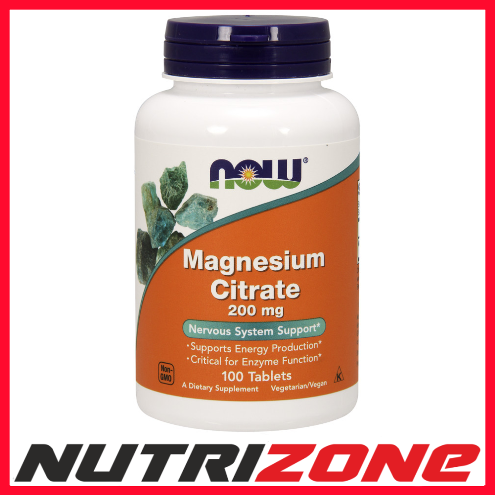 Now Foods Magnesium Citrate, 200Mg - 100 Tablets - Image 2