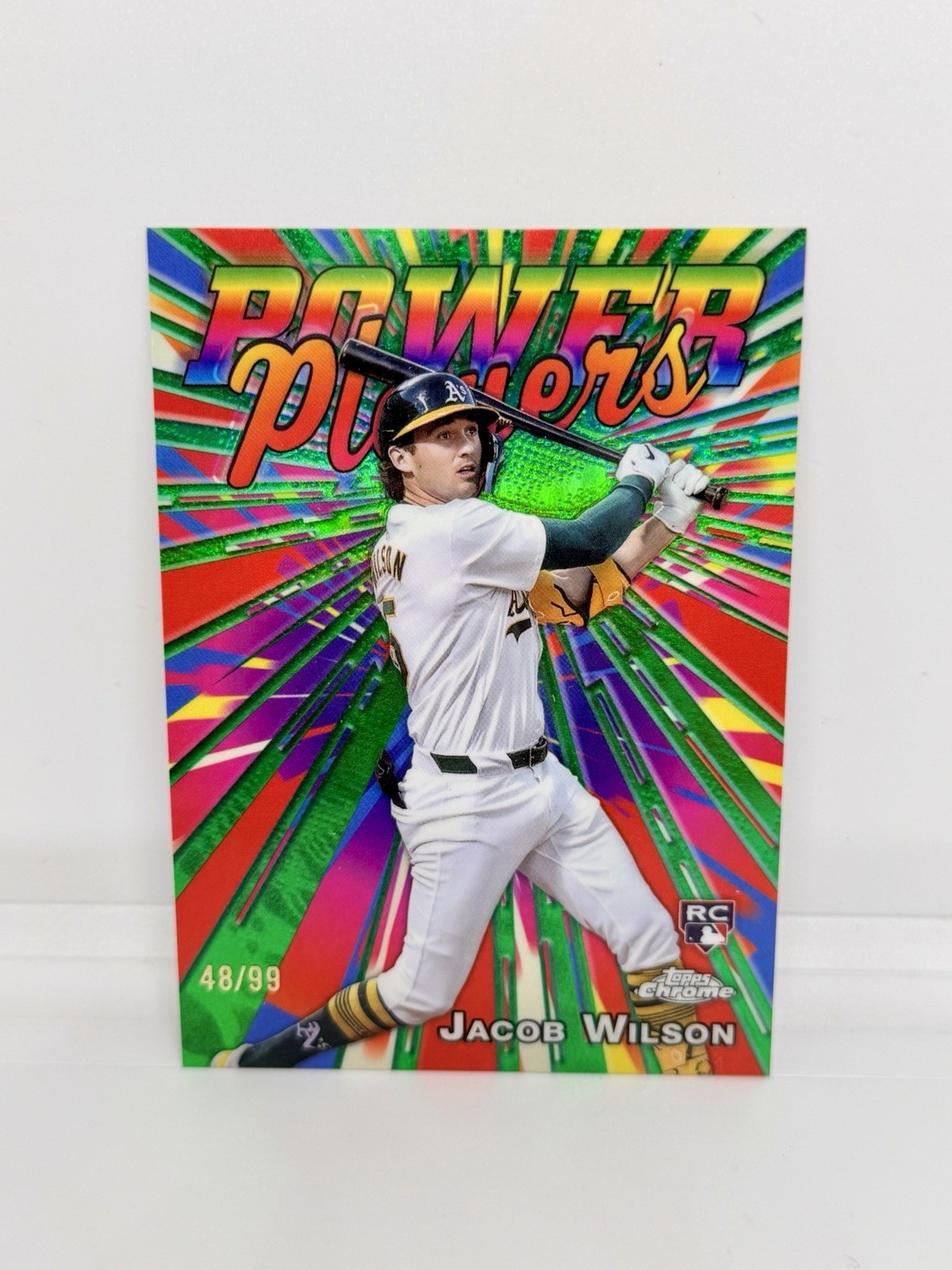 2025 Topps Chrome JACOB WILSON Rookie Power Players Green Refractor /99 Oakland