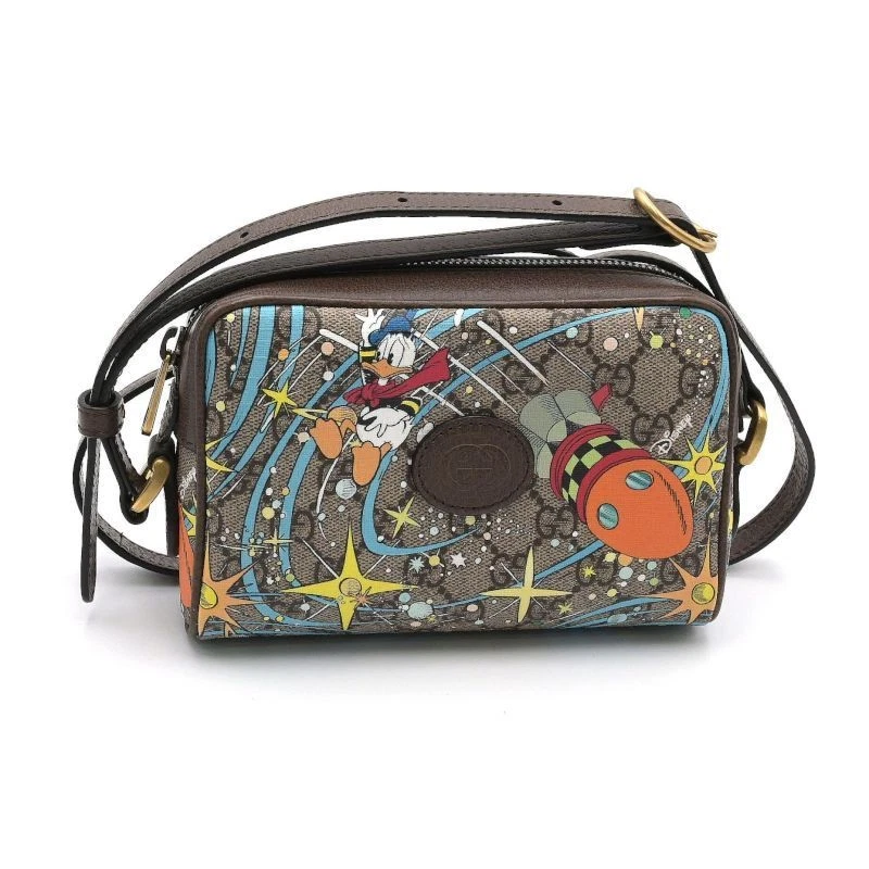 Sac à bandoulière Gucci Disney Collab 648124 Gg Supreme Ebony Donald Duck Crossbody