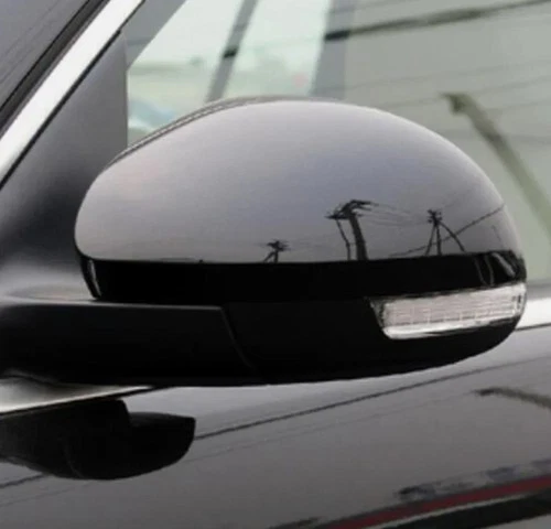Left Driver Side Rearview Mirror Cover Cap Gloss Black For VW Tiguan 2008-2017