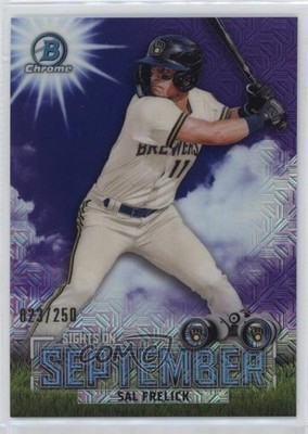 2023 Bowman Sights on September Mega Box Purple Mojo Refractor Sal Frelick 5x8