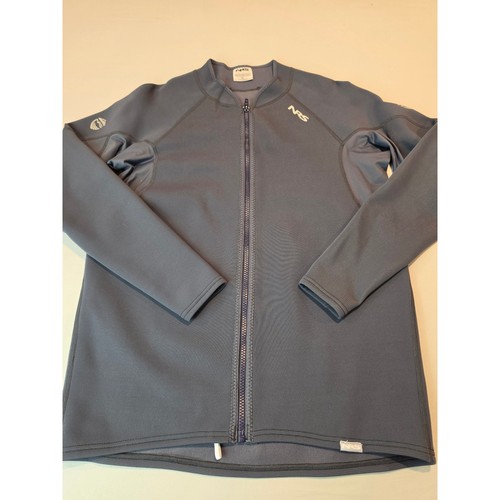 NRS Mens Hydroskin 0.5 Full Zip Jacket Gray Neoprene Water Sport Top XL RN94612