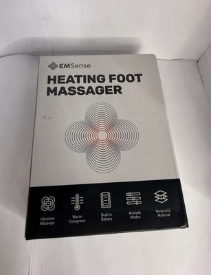 EMSense Heated Cordless Vibrating Foot Massager Machine, White/Black