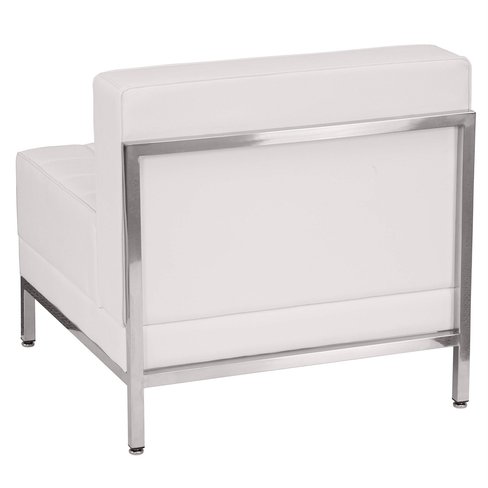Scranton & Co Armless Leather Reception Chair in White