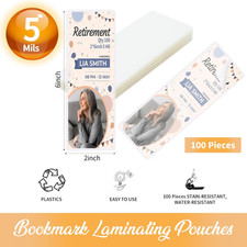 100 Pieces Bookmark Laminating Pouches 2X6 Hot Laminator Sleeves 5 Mil Photo ...