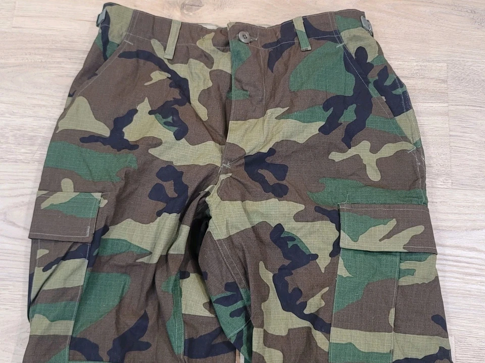 USGI Woodland Camo Pants Small Short 30x30 Ripstop Military Cargo Paratrooper - Image 2 of 4