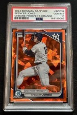 Topps 2024 Bowman Sapphire Chrome Spencer Jones #BCP-32 Orange /25 PSA 10 GEM MT