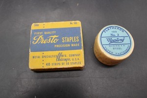 Lot Of 2 Vintage Office Supplies Including Noesting Paper Fasten, Presto Staples