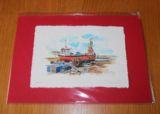 David Kearney Watercolour/pen Aldeburgh A5 rag paper / A4 mount)