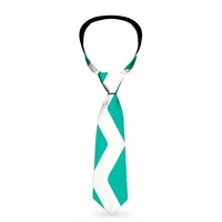 Necktie Standard - Chevron Stripe White/Teal (Us Import) Acc Neu