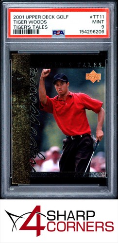 2001 UPPER DECK GOLF TIGER WOODS TALES #TT11 RC HOF PSA 9
