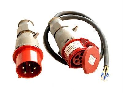 Bausatz CEE Adapter 32A/400V Stecker auf 16A/400V Kupplung ohneSchutzeinrichtung