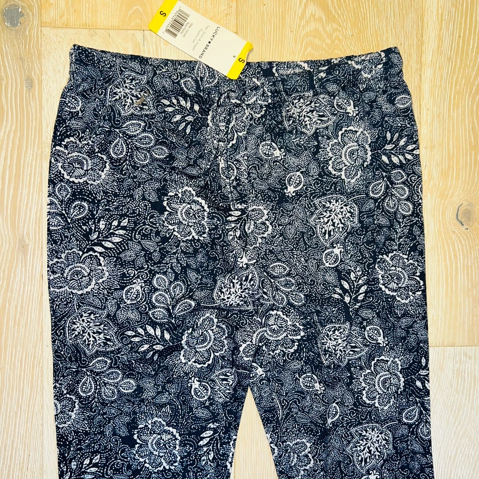 Lucky Brand - Pajama Jogger Pants Women's S Navy Paisley NWT Elastic Tie Waist - Image 2 of 4