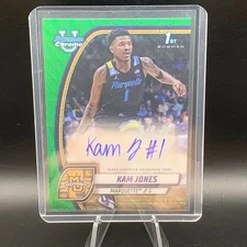 2024-25 Bowman Chrome University Kam Jones Green Wave Auto /85