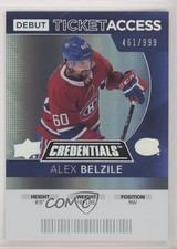 2021 Upper Deck Credentials 2020-21 Debut Ticket Access 461/999 Alex Belzile z6b