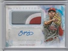 2019 TOPPS INCEPTION SCOTT KINGERY 3CLR PATCH AUTO #/199