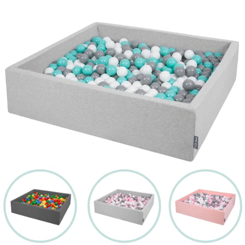 KiddyMoon Bällebad Groß Quadrat Bällepool Mit Bunten Bällen Für Babys 120x30cm
