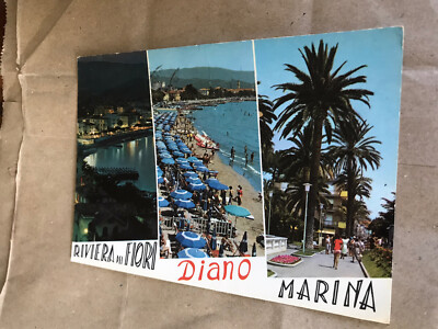 Riviera Dei Fiori.   Diano.  Marina.  Italien.   Postkarte Mehransichten 1969