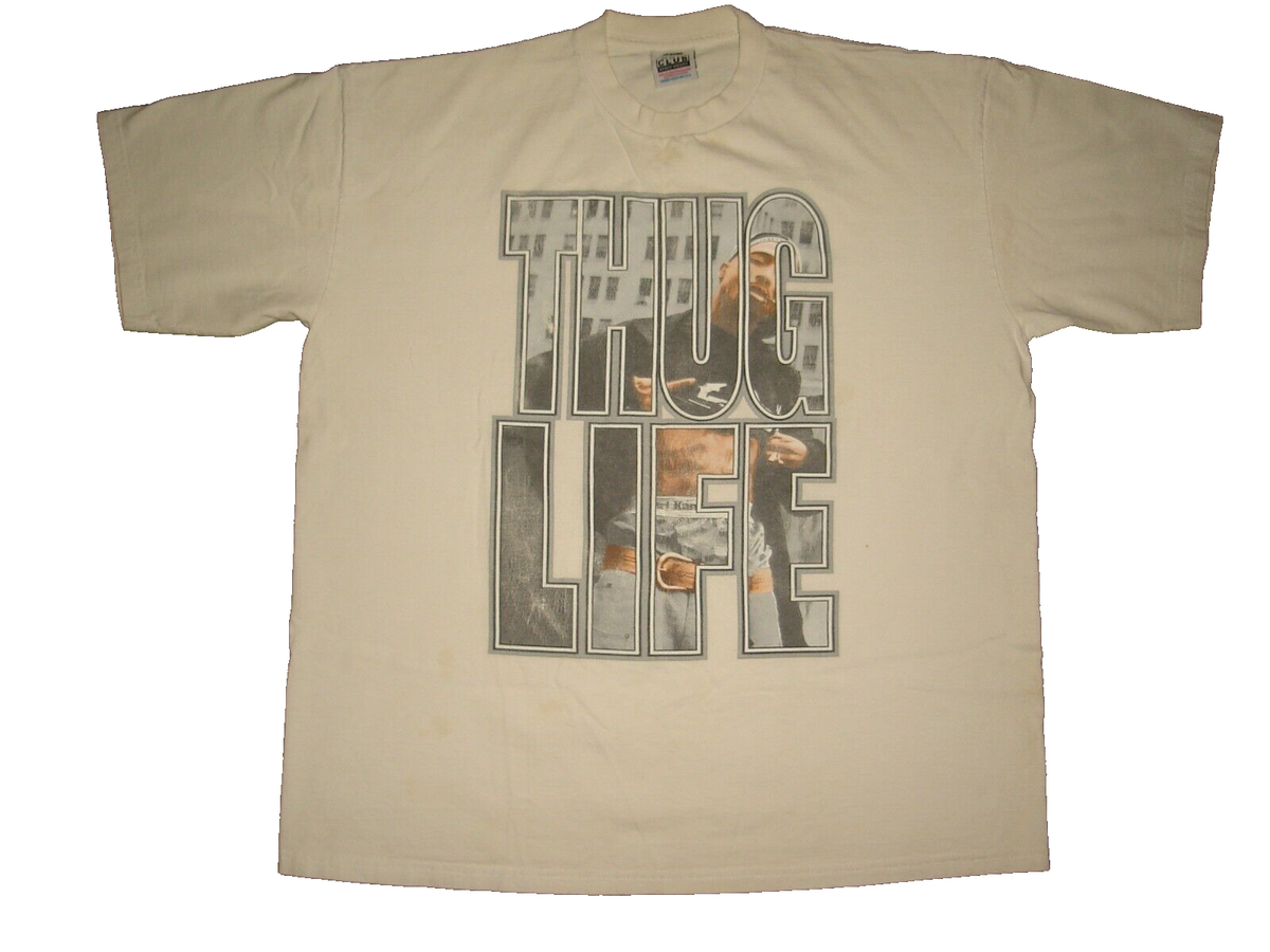 RARE 90s Vintage RAP HIP-HOP TUPAC 2PAC THUG LIFE XXL T-SHIRT 