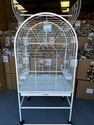 Parrot-Supplies Daytona Top Opening Large Parrot Cage, African Grey White  - Main Image