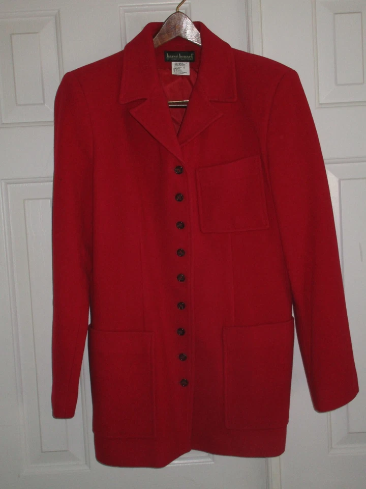 NWOT Harve Benard Wool Blend/Cashmere Red Blazer Xmas Jacket Coat Size 8 Buttons - Image 4 of 4