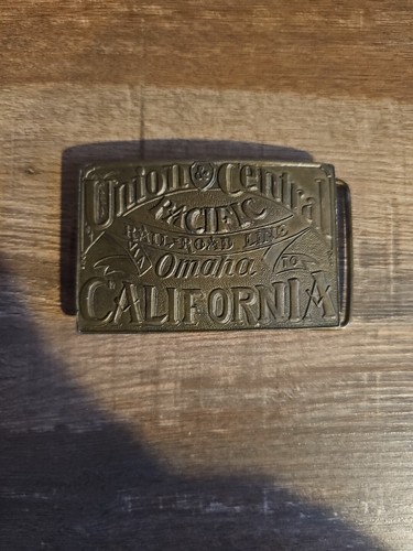 Union Central Pacific Line Railway Railroad California 1970s Vintage Belt Buckle