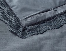Threshold designed Studio McGee Lace Bdr Cotton CAL. KING Duvet ShamsGraphite