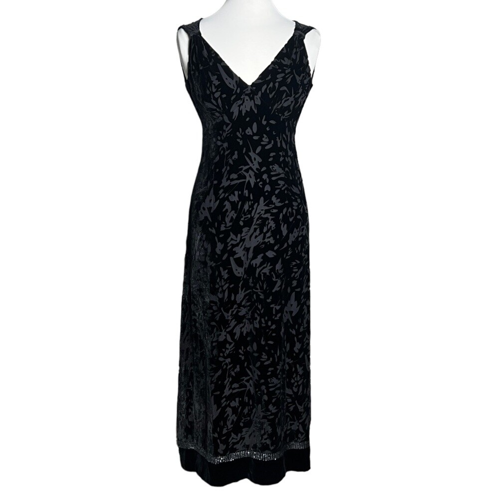 knee length dresses for ladies Heloise Velvet Burnout Maxi Dress