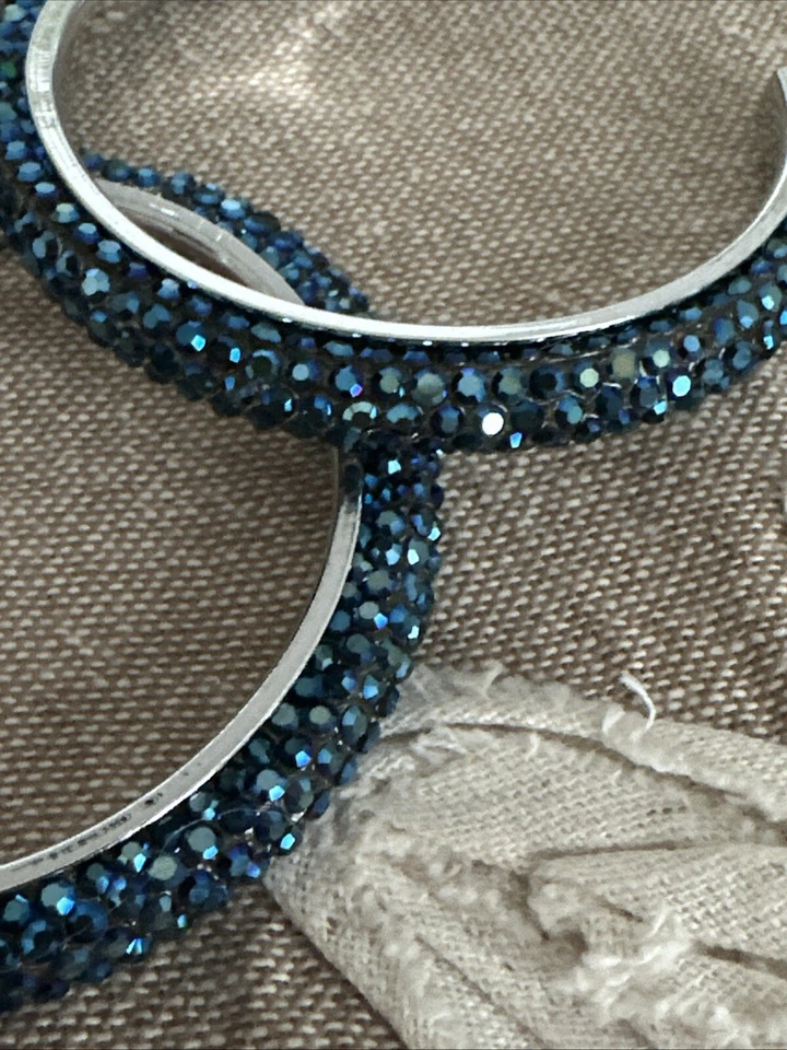 J CREW Océano Zafiro Azul Estrás Brillo Aro Pendientes OFERTA 4 CARIDAD❤️317x3 Foto 3 de 4