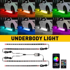 Car under body led light Wireless APP Remote kit RGB LED Strip Underglow Lamp US