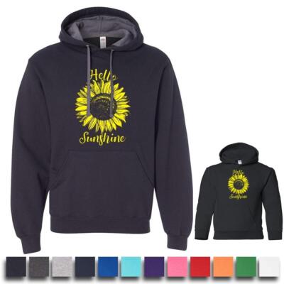 Hello Sunshine Sunflower Mens and Kids Graphic Hoodies