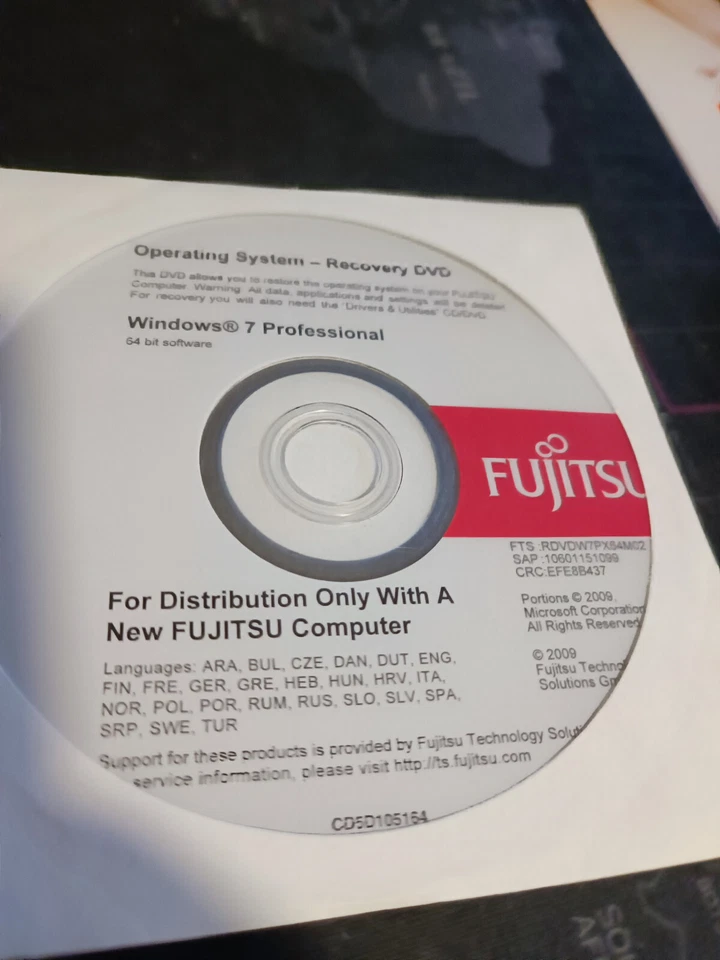 Windows 7 Professional 64 Bit X64 Recovery Recovery Disk mit Speicher - Bild 2 von 4