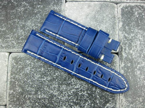 26 mm Faltarmband Leder Uhrenarmband für passend für PANERAI blau rot lang L x1 P - Bild 4 von 56
