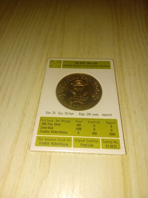 1966 Red Rose Coin Club Medal Nickel-Bronze Clad Proof-Like | eBay