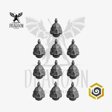 Crimson Lords Crested Helmets - 28mm Prime Space Knights Blood Angels Style -