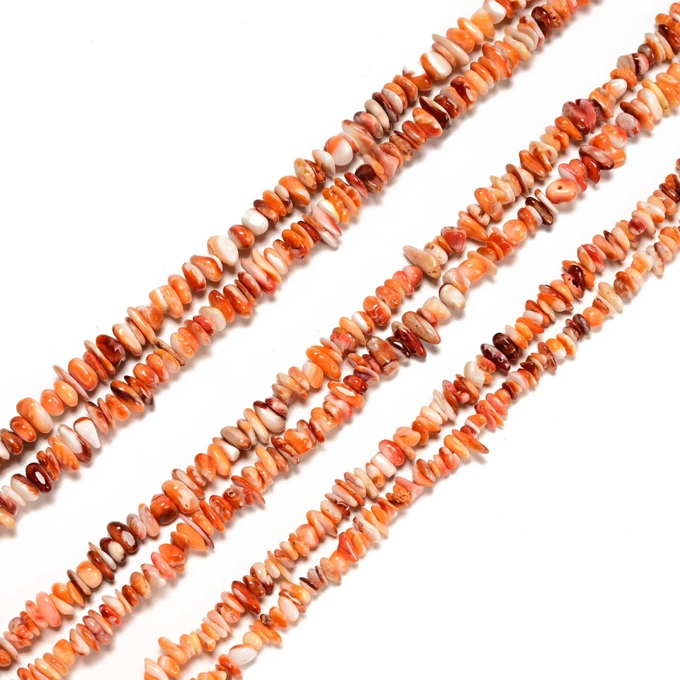 Natural Spiny Oyster Chips Shape Beads Size 5-6mm 7-8mm 8-10mm 16" Strand - Image 4 of 4