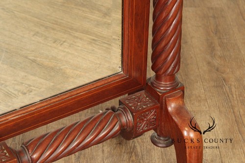 Antique Renaissance Revival Carved Mahogany Cheval Mirror - Picture 5 of 24