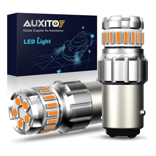AUXITO 1157 Amber LED Turn Signal Indicator Parking Light Bulbs CANBUS Brighter - Foto 12 di 12