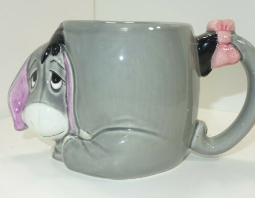 Disney Eeyore 3D Mug Cup Coffee Sad Face Tail Handle