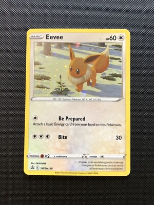 Eevee SWSH190 black star Promo Holo Rare Pokemon NM | eBay