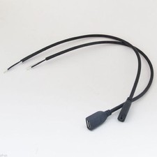 1pc 0.3M/1ft Micro 5pin USB Female Jack 2 wires Power Pigtail Cable DIY Black