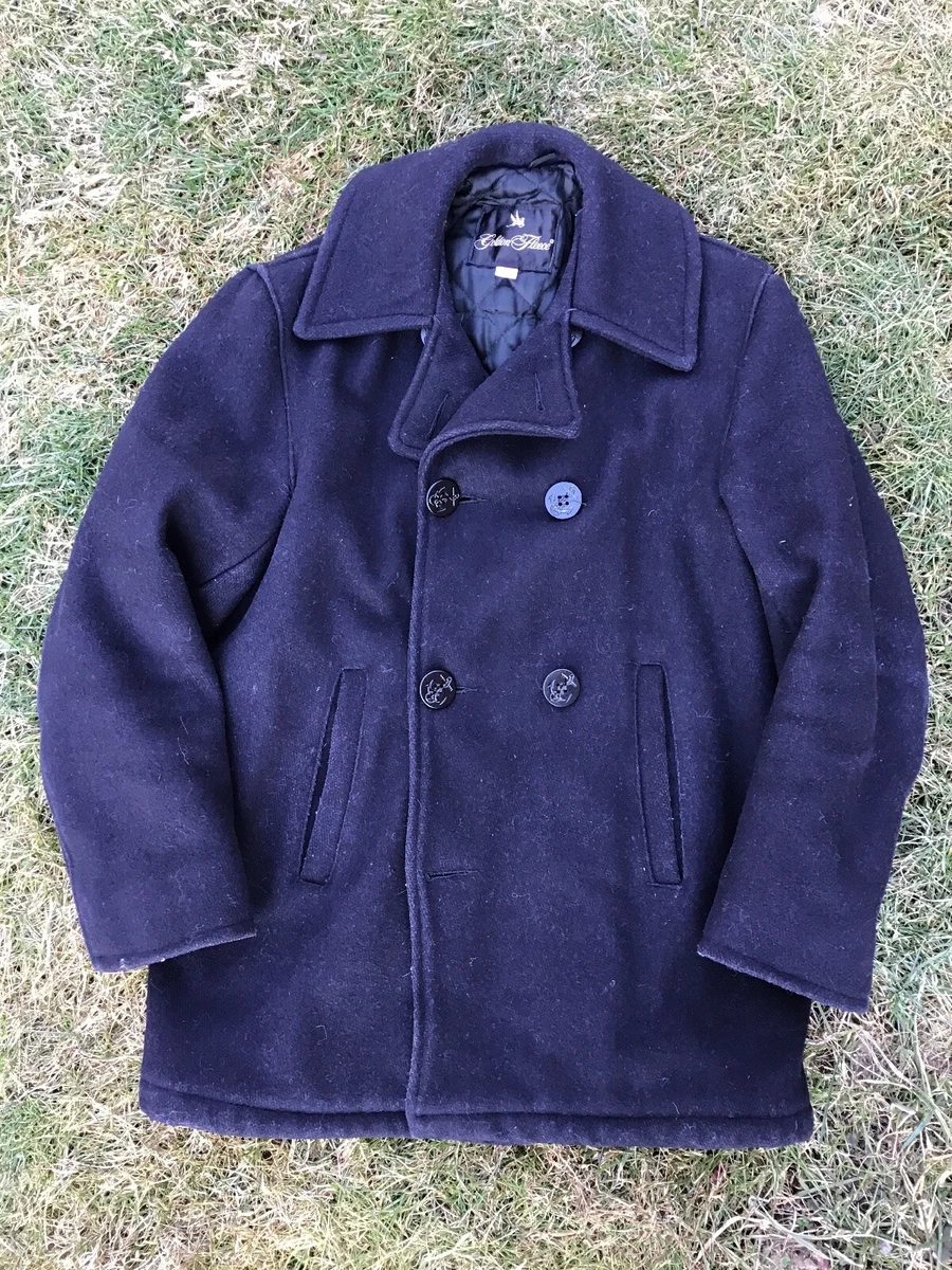 Fleece peacoat best sale mens