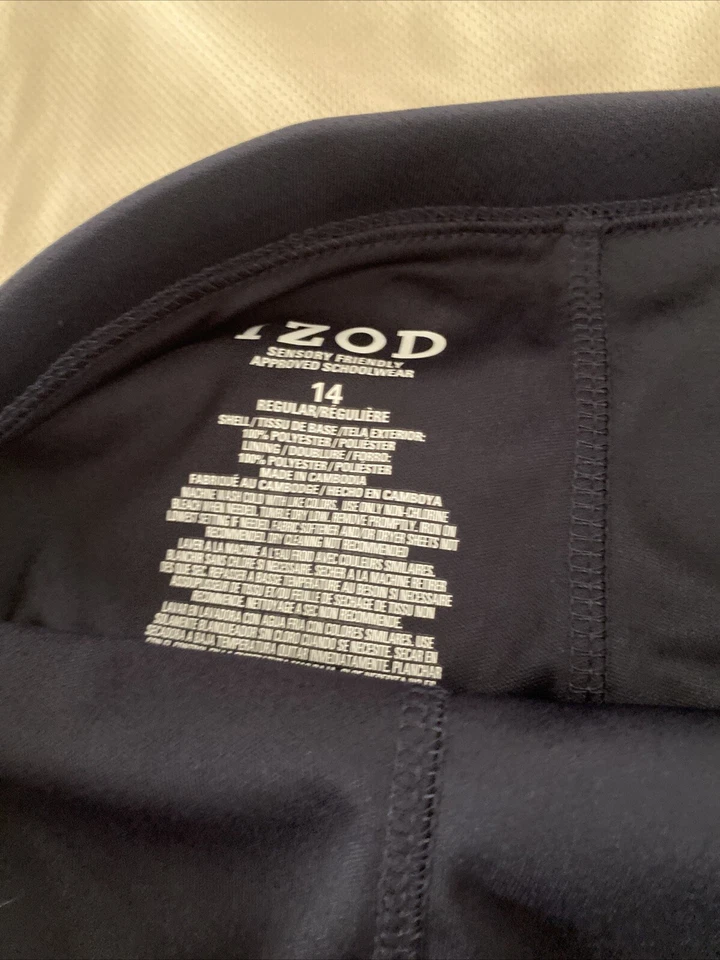 NUEVO (2) IZOD Sensorial Friendly Uniforme Skort 14R Azul Marino y Caqui Aprobado Ropa Escolar Foto 4 de 4