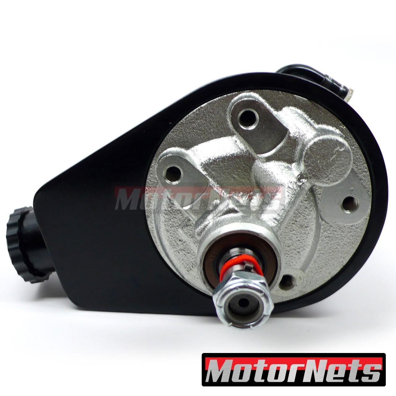 Tear Drop Black Power Steering Pump &Cap Saginaw Keyway SBC BBC 350 454