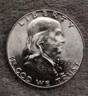 SILVER 1955 P  ALMOST  UNC  FRANKLIN HALF DOLLAR TP-6519