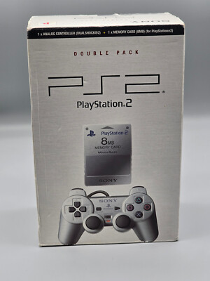 Sony PlayStation 2- Controller - Memory Card - Silver - Double Pack - NEU & OVP