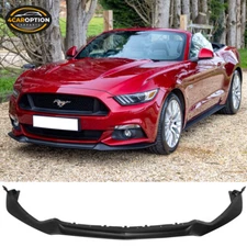 Fits 15-17 Mustang Performance Style Front Bumper Lip Spoiler Unpainted Black PU